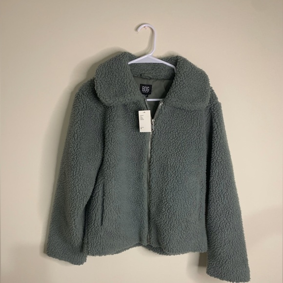 BDG/Urban Outfitters Theo Fleece Teddy Jacket - Picture 1 of 7